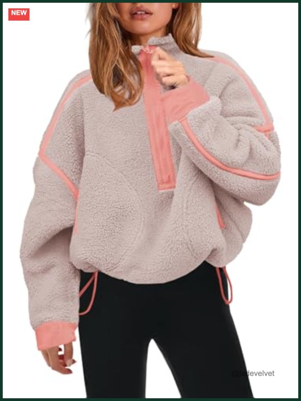 Womens Half Zip Fleece Pullover Sherpa Jacket Teddy Fuzzy Long Sleeve
